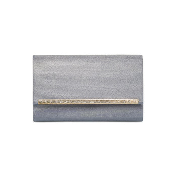 Clutch blu argentato con glitter e strass da donna Lora Ferres, Borse e accessori Donna, SKU b514000339, Immagine 0